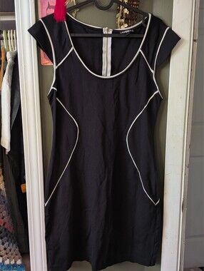 Express Black Mini Dress with White Piping